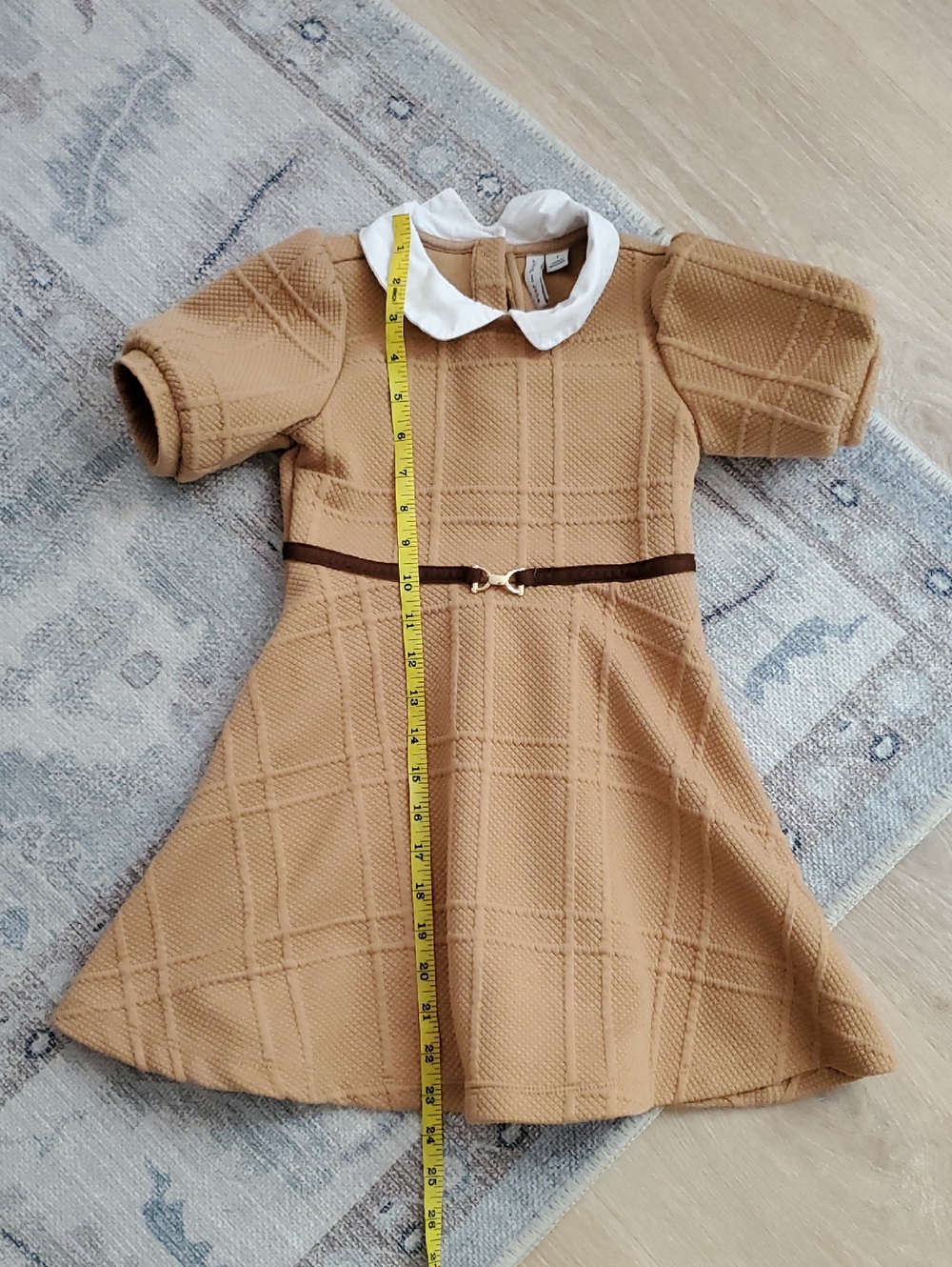 Janie and Janie Girls Tan Equestrian Collared Dress Sz5 - Picture 7 of 13